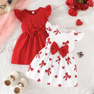 Girls' Red Polka Dot Summer Dresses