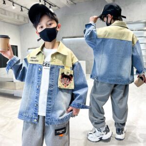 Boys' Trendy Denim Jacket Streetwear