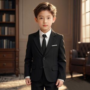 Boys' Classic Black Tailored Suit
