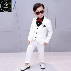 Boys' Elegant White Formal Tuxedo