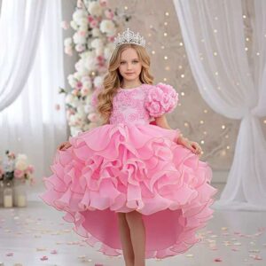 Girls' Voluminous Pink Party Dress